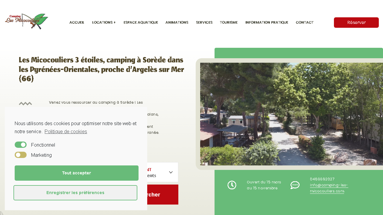 Capture d'écran de http://www.camping-les-micocouliers.com/